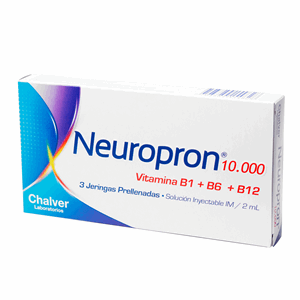 Neuropron 10.000 Solucion Inyectable I M / 2 Ml Caja X 3 Jeringas Prellenadas - Neuropron