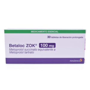 Betaloc Zok 100 Mg Caja X 30 Tabletas De Liberacion Prolongada - Betaloc Zok