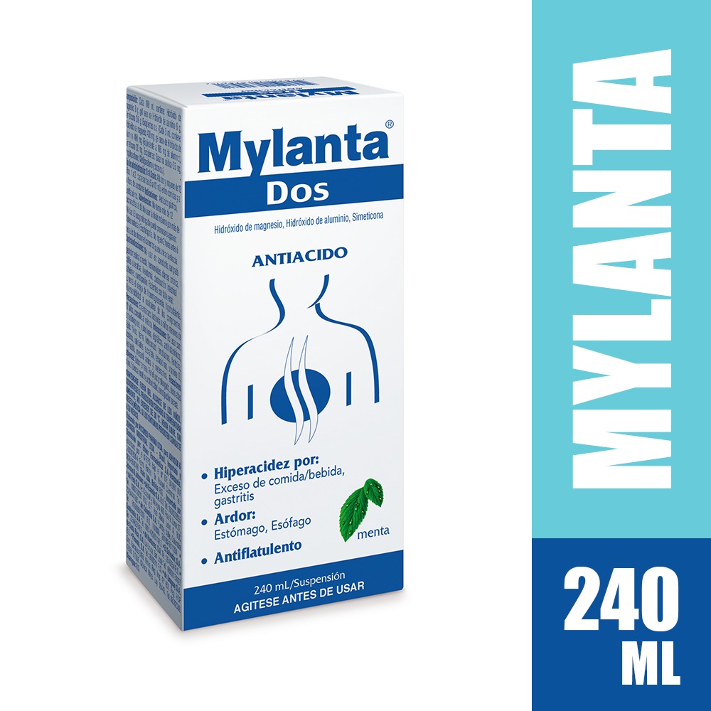 Mylanta Dos Liquida Sabor Menta Frasco X 240 Ml - Mylanta