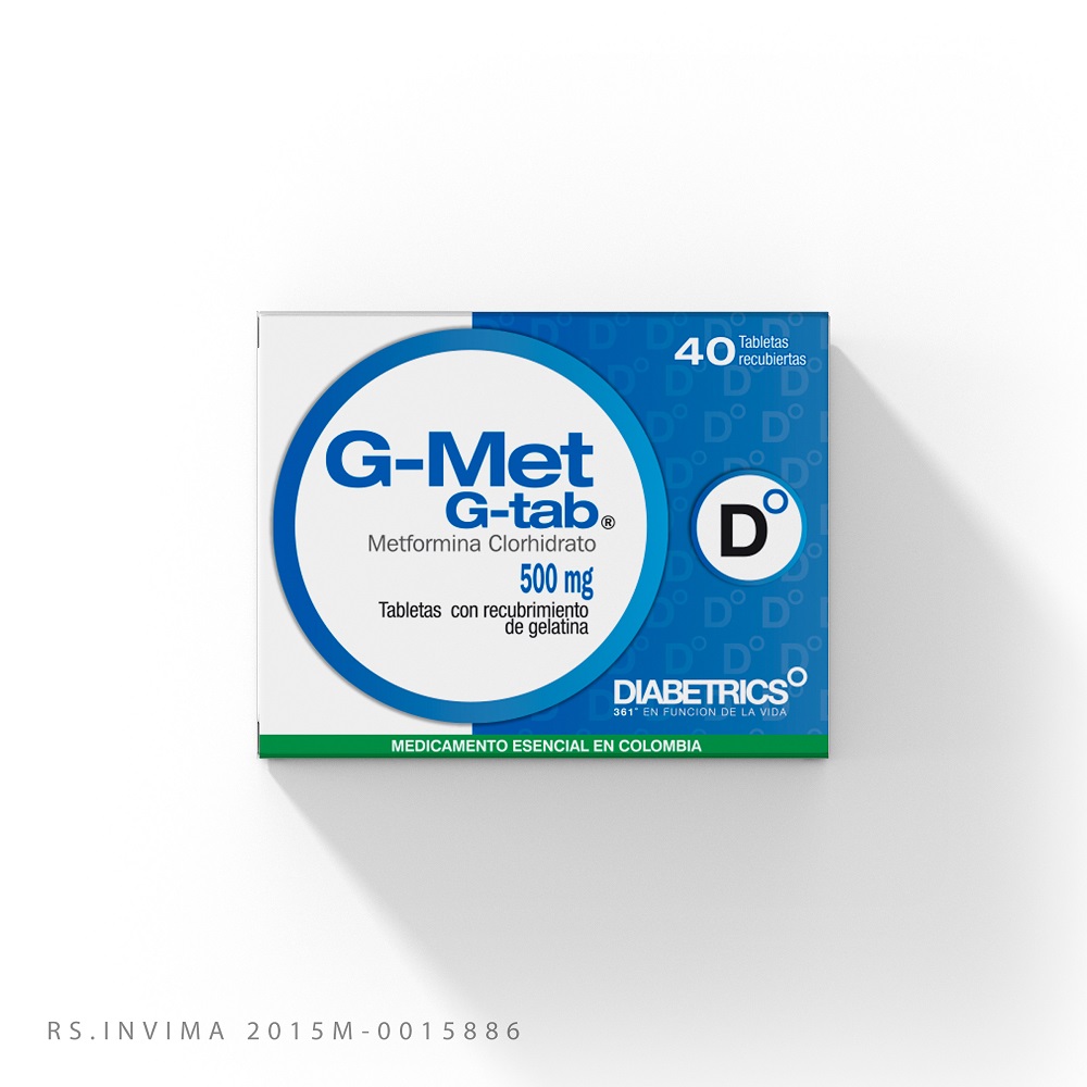 G-met G-tab 500 Mg Caja X 40 Tabletas Recubiertas. - G-met