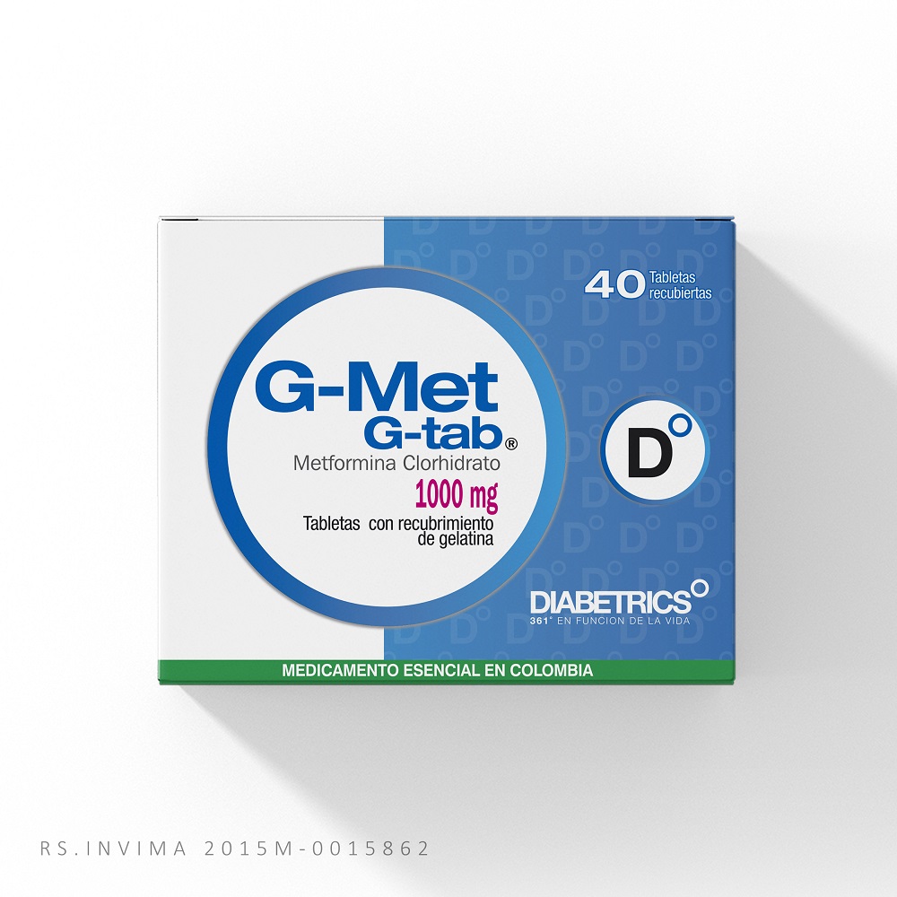 G-met G-tab 1000 Mg Caja X 40 Tabletas Recubiertas. - G-met