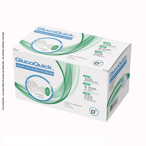 Aguja Para Pluma De Insulina Glucoquick 4 Mm X 31g X 100 Unds (5/32``x0.25mm) - Glucoquick