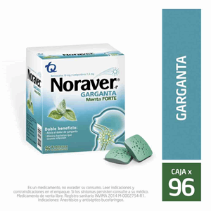 Noraver-p Garganta Sabor Menta Forte X 96 Tabletas - Noraver