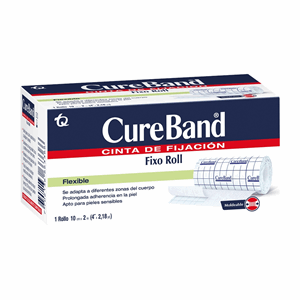 Cure-band Medical Fixo-roll Caja X 1 Rollo 10cm X 2 M (4 X 2.18 Ydas) - Cure-band