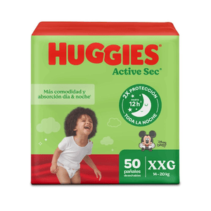 Pañal Huggies Active Sec Estapa 5 Xxg X 50 Unidades - Huggies