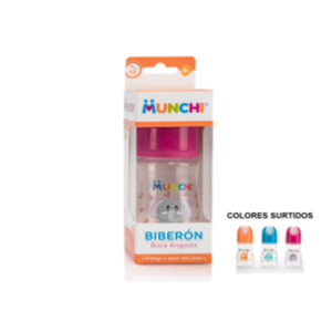 Biberon Munchi Flujo Lento X 4 Onzas Decorado Boca Angosta - Munchi