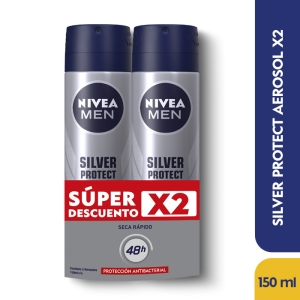 Nivea Deo For Men Silver Protect Aerosol 2 X 150 Ml Super Descuento - Nivea