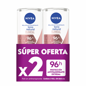 Nivea Deo Tono Natural Clinical Roll-on 2 X 50 Ml Super Oferta - Sin Asignar