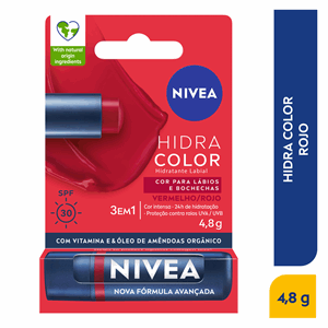 Nivea Lip Care Hidra Color Vermelho/rojo Hidratante Labial Fps 30 X 4.8 Gr - Sin Asignar