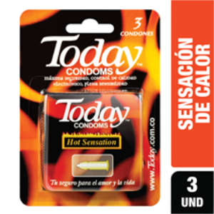 Condones Today Hot Sensation X 3 Unidades - Today