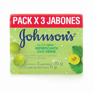 Jabon Johnson Adulto Nutri Spa Refrescante Uva Verde 3 X 110 G (precio Especial) - Johnsons