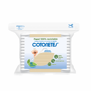 Copitos Cotonetes Flexibles Hipoalerg Bolsa X 75 Unds (papel Reciclable) - Sin Asignar