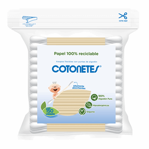 Copitos Cotonetes Flexibles Hipoalerg Bolsa X 150 Unds (papel Reciclable) - Sin Asignar