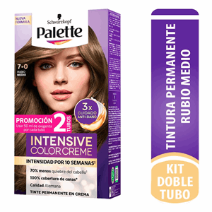 Tinte Palette Color Creme Est Rubio Medio 7-0 Doble Tubo - Palette
