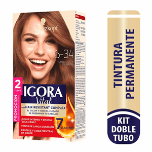 Tinte Igora Vital Est 6-34 Chocolate Dorado Doble Tubo X 100 G - Igora