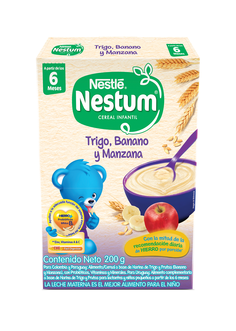 Cereal Nestum Trigo Banana Y Manzana Caja X 200 G - Nestum