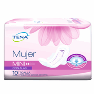 Tena Mujer Mini Toalla Delgada X 10 Und. - Tena