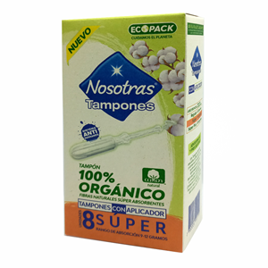 Tampones Nosotras Organico Super Con Aplicador X 8 Unidades - Nosotras