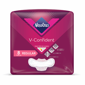 Toallas Higienicas Nosotras V-confident Regular Bolsa X 8 Unidades - Nosotras