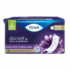 Tena Discreet Maxi Nocturna Toalla X 10 Unds - Sin Asignar