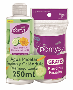 Pomys Agua Micelar Pepino Y Calendula Fco X 250 Ml Gtis Rueditas Faciales X 50 - Sin Asignar