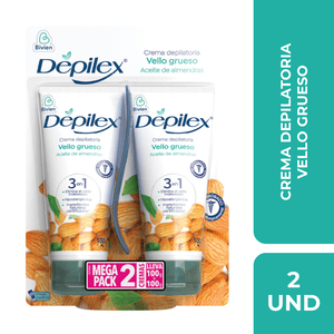 Depilex Crema Depilatoria Vello Grueso ( Ace Almendras) X 100 Gr (2 X 1) - Depilex