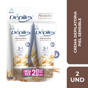 Depilex Crema Depilatoria Piel Sensible (avena) X 100 Gr (2 X 1) - Depilex