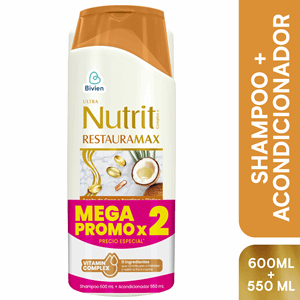Nutrit Ultra Champu Restauramax Bivien X 600 Ml+acond X 550 Ml (p/especial) - Sin Asignar