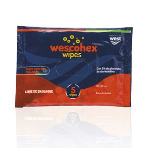 Wescohex Wipes Paños Hum P/baño 2% De Clorhexidina Bolsa X 5 Unds - Sin Asignar