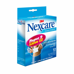 Gasa Esteril 3m 15x15 Cm (7.5x7.5 Cm)  Pague 9 Lleve 12 Sobres X 2 - Supertex