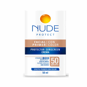 Nude Protect Crema Facial Primer C/color Protec Solar Spf 50 Tubo X 50 Ml - Sin Asignar