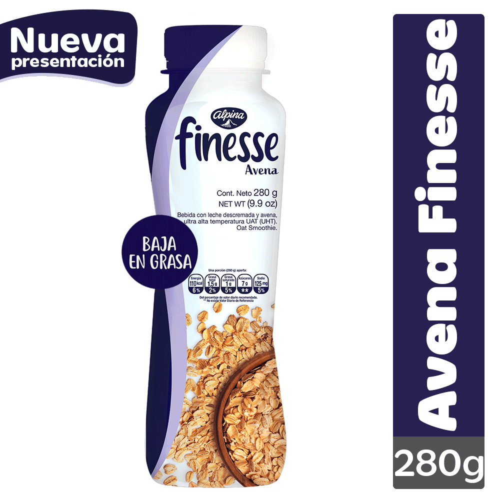 Avena Alpina Finesse Baja En Grasa Pet X 280 G O Ml(9.9 Oz) - Sin Asignar