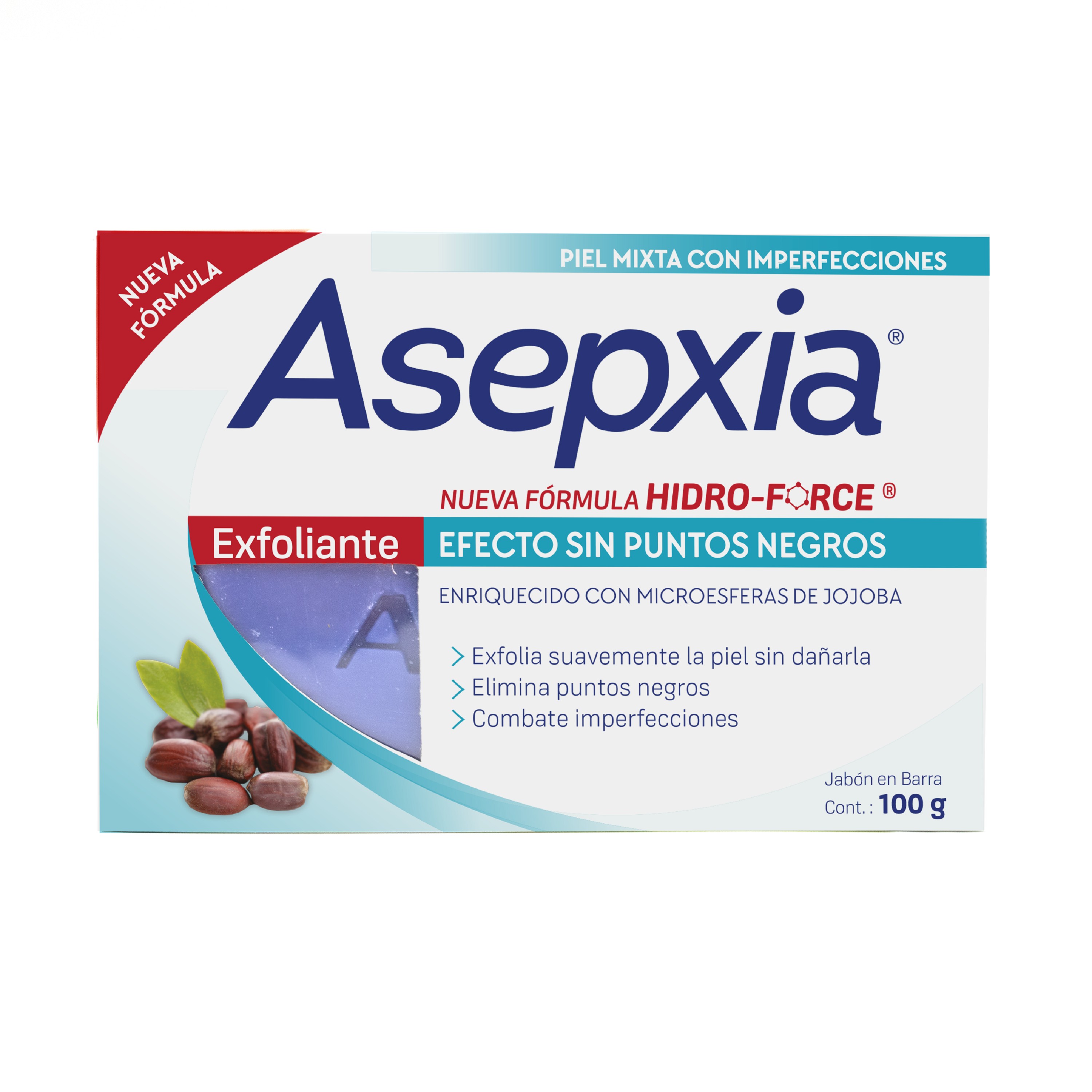 Jabon Asepxia Exfoliante Piel Mixta Caja X 100 G - Asepxia