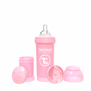 Biberon Twistshake Anti-colic M 2+m Rosa Cuello Ancho X 8 Onzas Flujo Medio - Sin Asignar